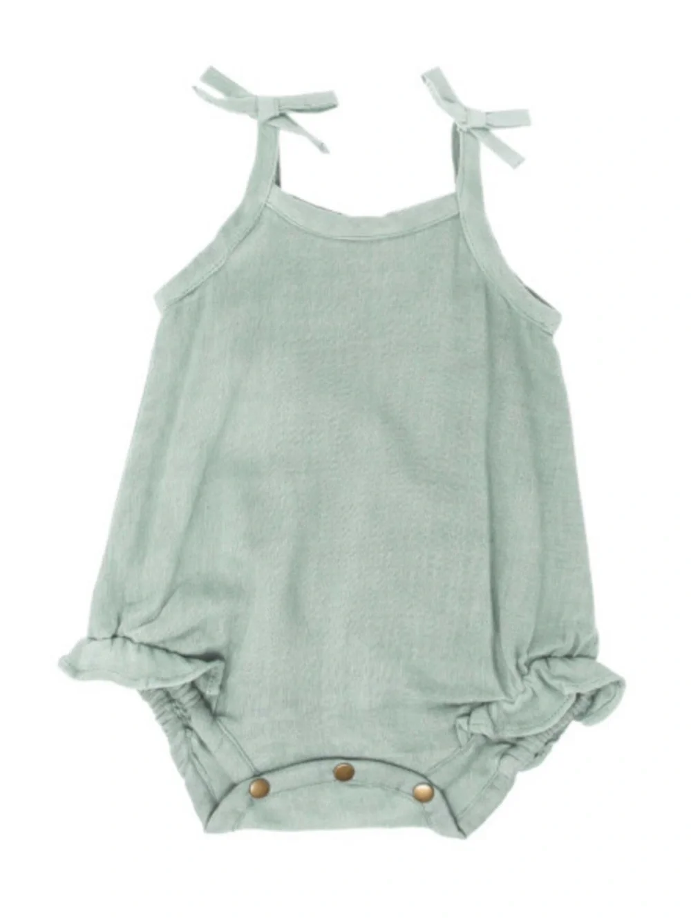 0-3m NWT L'ovedbaby Girls Organic Muslin Tie-Shoulder Bodysuit-Green Tea - Picture 1 of 5